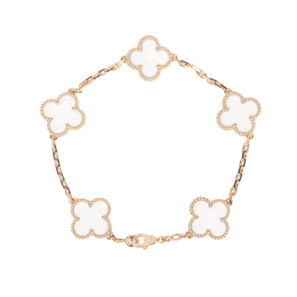 [Max Jewelry ]CLOVER 5 MOTIF ROCK CRYSTAL BRACELET