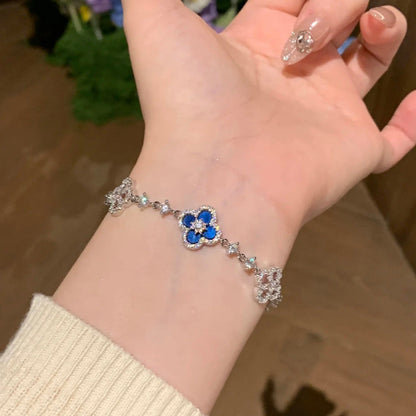 [Max Jewelry ]CLOVER 5 MOTIF PINK BLUE RED WHITE BRACELET