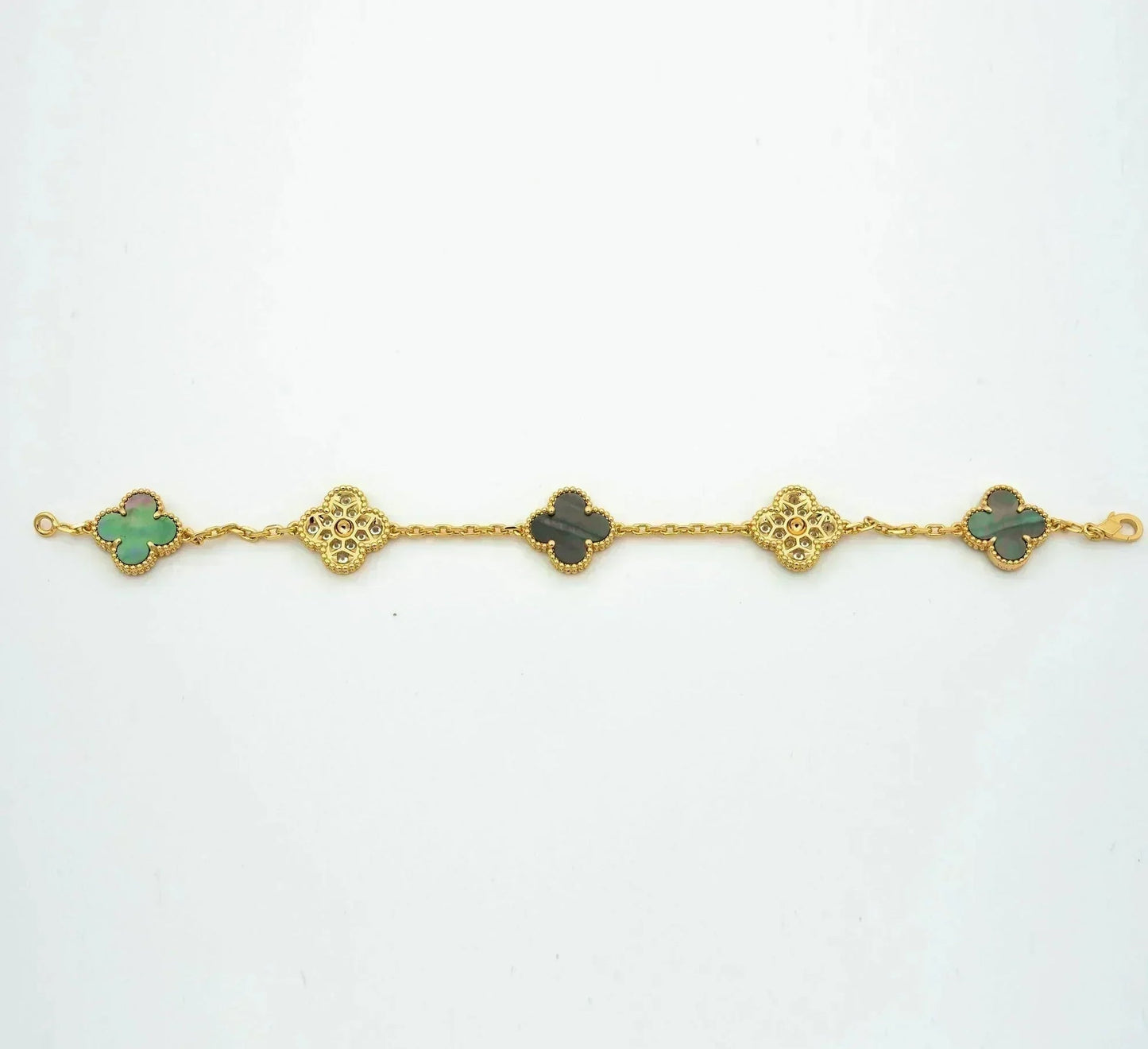 [Max Jewelry ] CLOVER 5 MOTIF GRAY MOP BRACELET COLLECTION