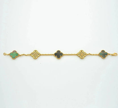 [Max Jewelry ] CLOVER 5 MOTIF GRAY MOP BRACELET COLLECTION