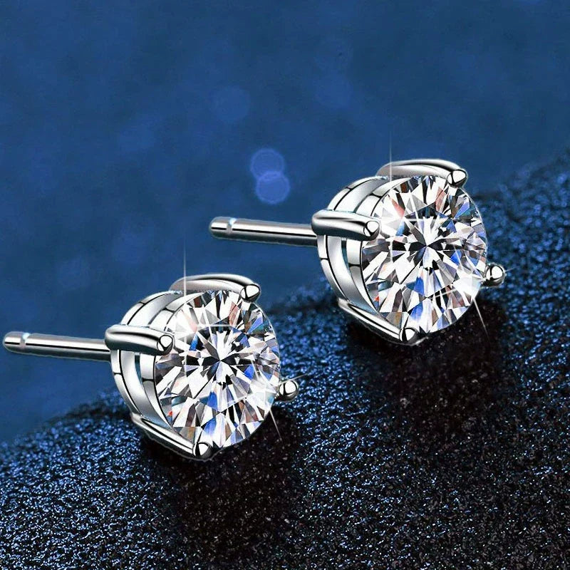 [Plus&Max]FOUR-PRONG MOISSANITE EARRINGS