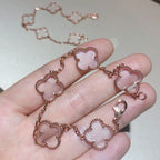 [Plus&Max]CLOVER 5 MOTIF ROCK CRYSTAL BRACELET