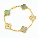 [Plus&Max]LUCKY CLOVER 5-MOTIF BRACELET - GREY MOTHER-OF-PEARL COLLECTION