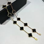 [Plus&Max]LUCKY CLOVER 5-MOTIF BRACELET - BLACK OXNY COLLECTION