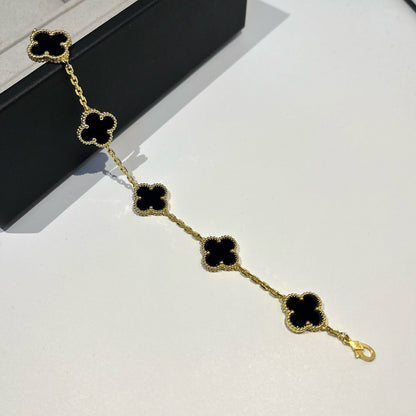 [Max Jewelry ] CLOVER 5 MOTIF ONYXS BRACELET COLLECTION