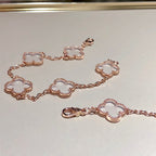 [Plus&Max]CLOVER 5 MOTIF ROCK CRYSTAL BRACELET