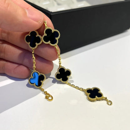 [Max Jewelry ] CLOVER 5 MOTIF ONYXS BRACELET COLLECTION