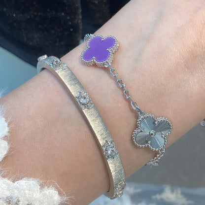 [Max Jewelry ] CLOVER 5 MOTIF VIOLET BRACELET COLLECTION