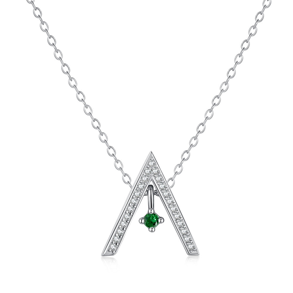 [Max Jewelry ]Sparkling "A" Shape Necklace