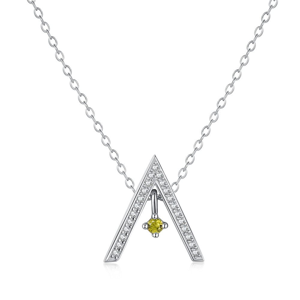 [Max Jewelry ]Sparkling "A" Shape Necklace
