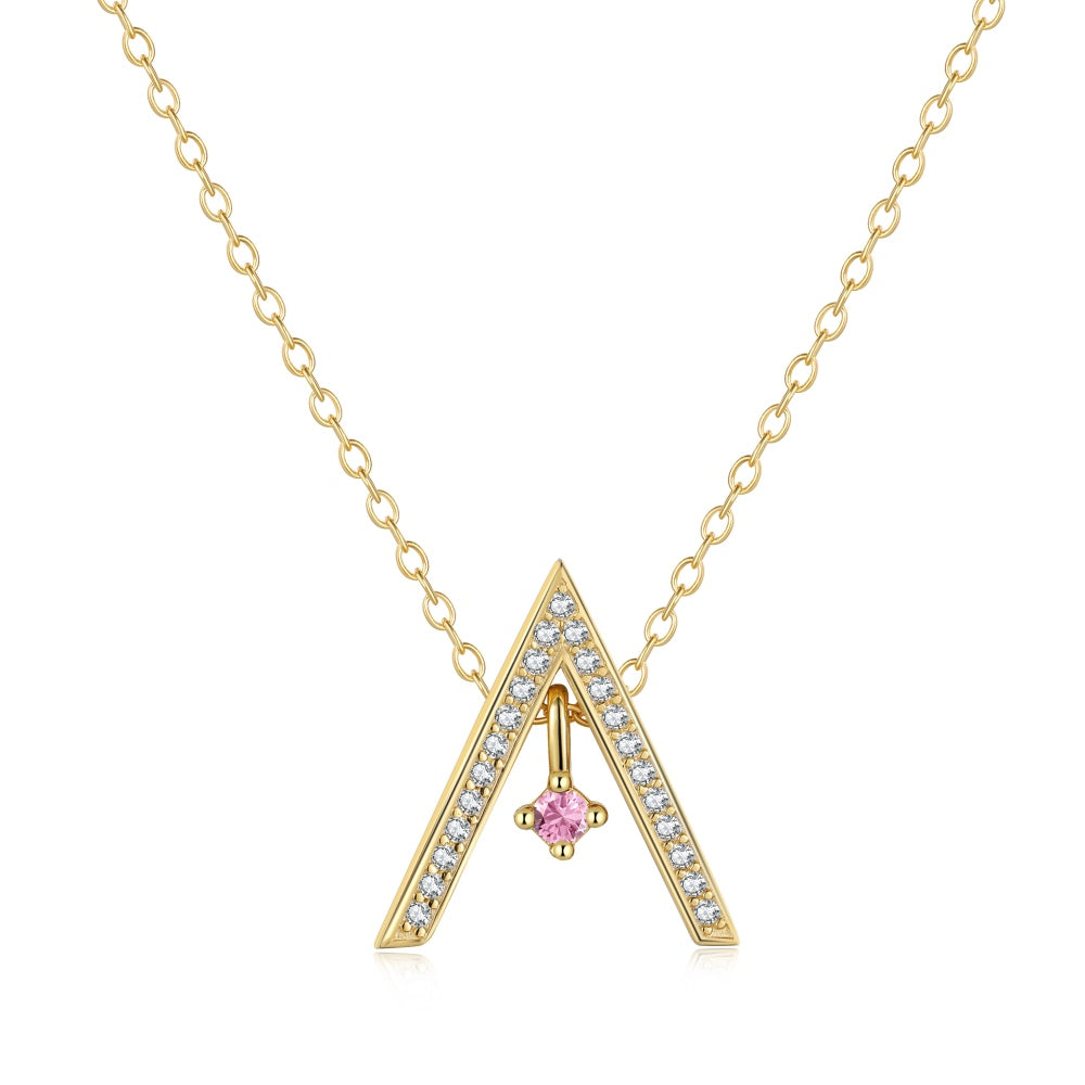 [Max Jewelry ]Sparkling "A" Shape Necklace