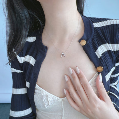 [Max Jewelry ]Sparkling "A" Shape Necklace