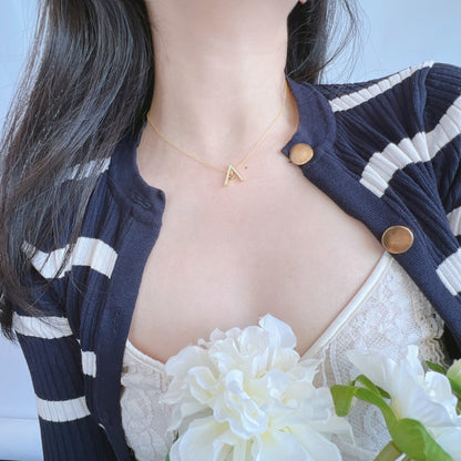 [Max Jewelry ]Sparkling "A" Shape Necklace