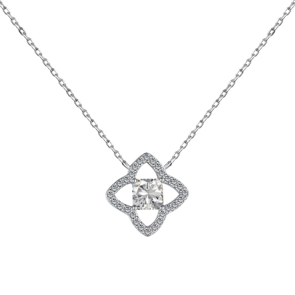 [Max Jewelry ]Exquisite Flower Shape Princess Cut Necklace