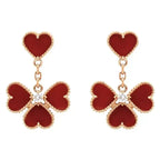 [Plus&Max]SWEET CLOVER CARNELIAN EARRINGS
