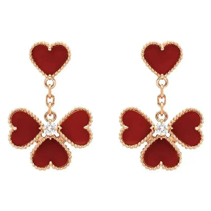 [Max Jewelry ]SWEET CLOVER CARNELIAN EARRINGS
