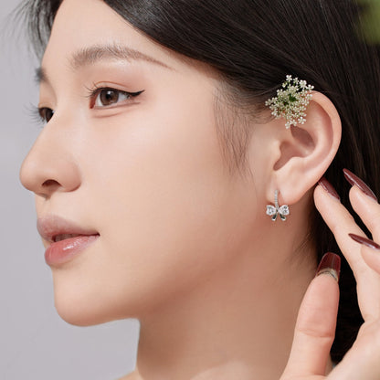 [Max Jewelry ]Exquisite Earrings With Heart-Shaped Bow Design