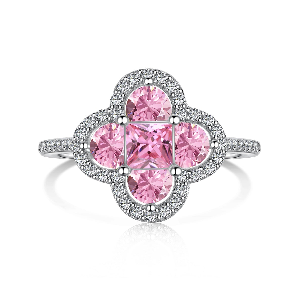 [Max Jewelry ]Luxurious Eternity Flower Shape Banquet Ring