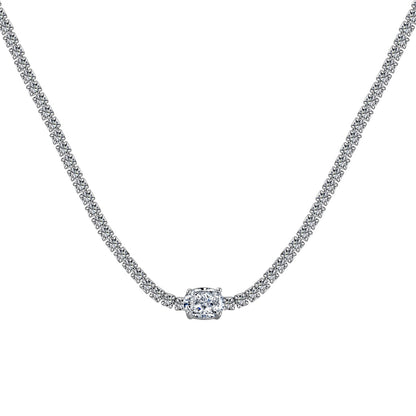 [Max Jewelry ]1.0 Carat Shining Oval Cut Necklace