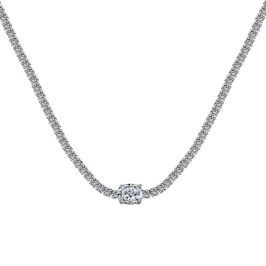 [Max Jewelry ]1.0 Carat Shining Oval Cut Necklace