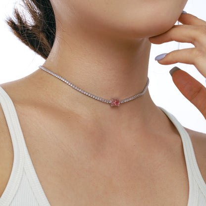 [Max Jewelry ]2.0 carat Ornate Emerald Cut Necklace