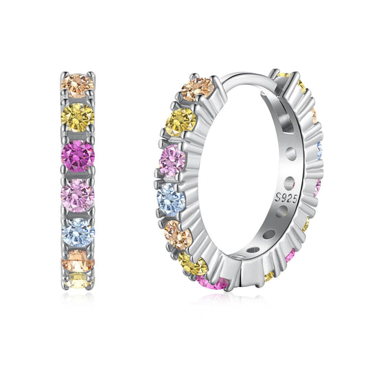 [Max Jewelry ]Radiant Colorful Round Cut Earrings