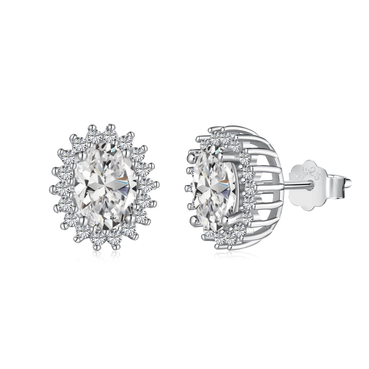 [Max Jewelry ]Delicate Radiant Oval Cut Daily Earrings