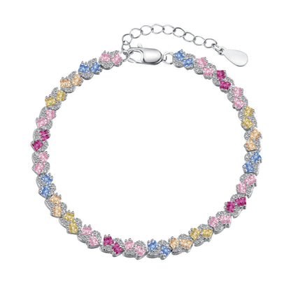 [Max Jewelry ]Ornate Colorful Flower Shape Party Bracelet