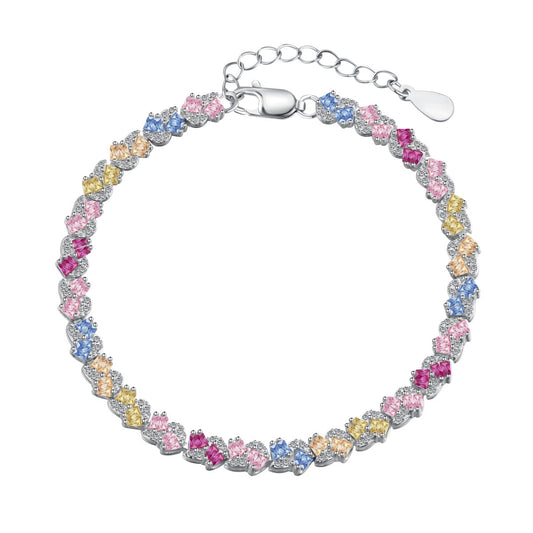[Max Jewelry ]Ornate Colorful Flower Shape Party Bracelet