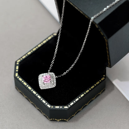 [Max Jewelry ]Sparkling Asscher Cut Necklace