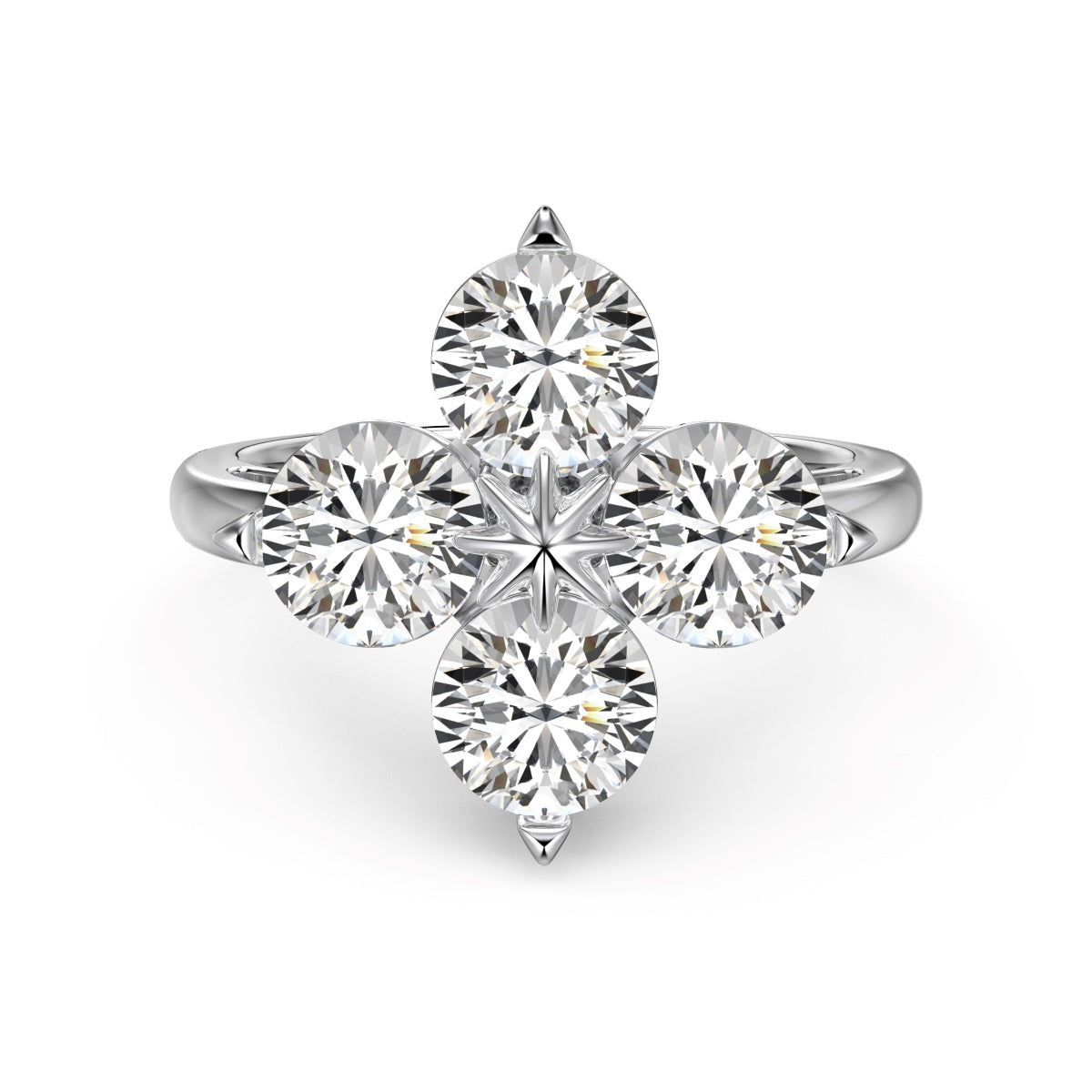 [Max Jewelry ]Four-Leaf Clover Eight-Pointed Star Ring