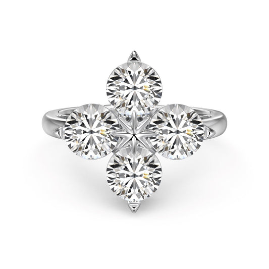 [Max Jewelry ]Four-Leaf Clover Eight-Pointed Star Ring