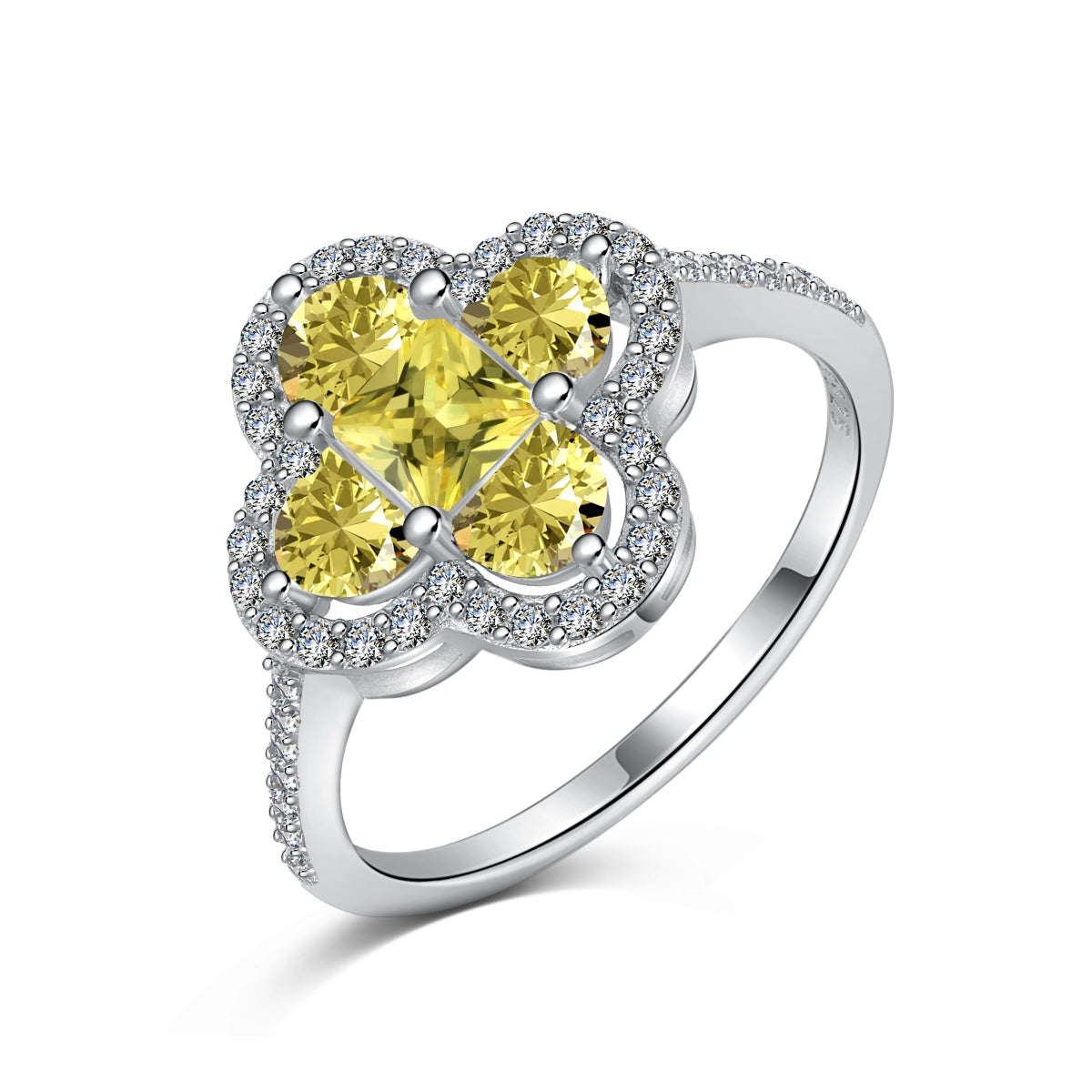 [Max Jewelry ]Luxurious Eternity Flower Shape Banquet Ring