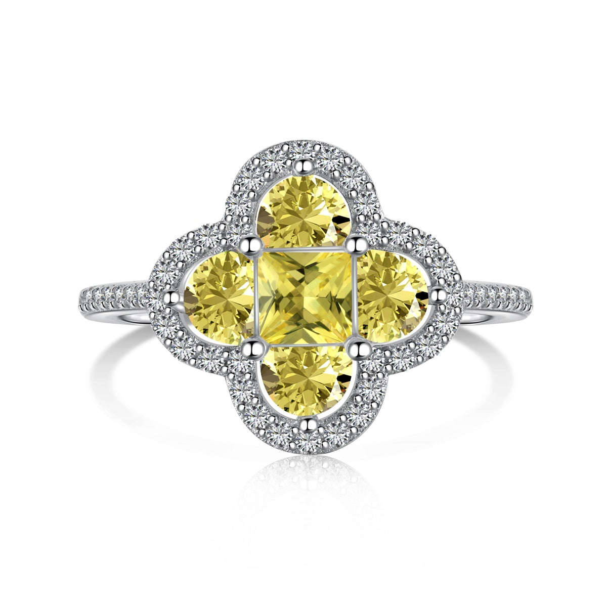 [Max Jewelry ]Luxurious Eternity Flower Shape Banquet Ring