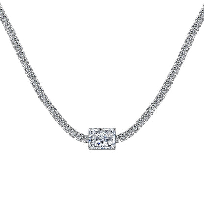 [Max Jewelry ]2.0 carat Ornate Emerald Cut Necklace