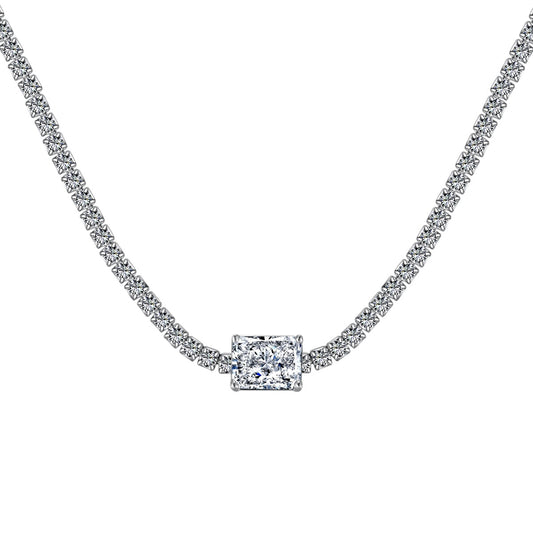 [Max Jewelry ]2.0 carat Ornate Emerald Cut Necklace