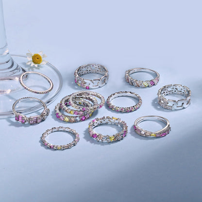 [Max Jewelry ]Radiant Sparkling Round Cut Daily Ring