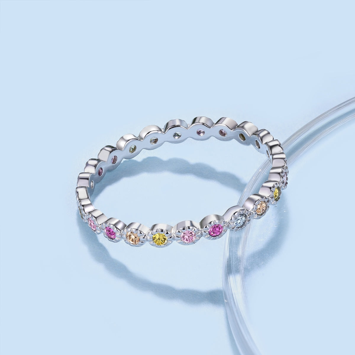 [Max Jewelry ]Radiant Sparkling Round Cut Daily Ring