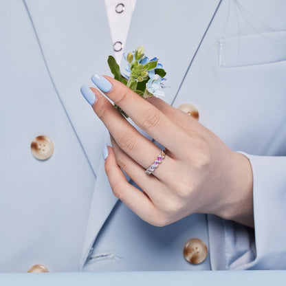 [Max Jewelry ]Delicate Vibrant Emerald Cut Daily Ring