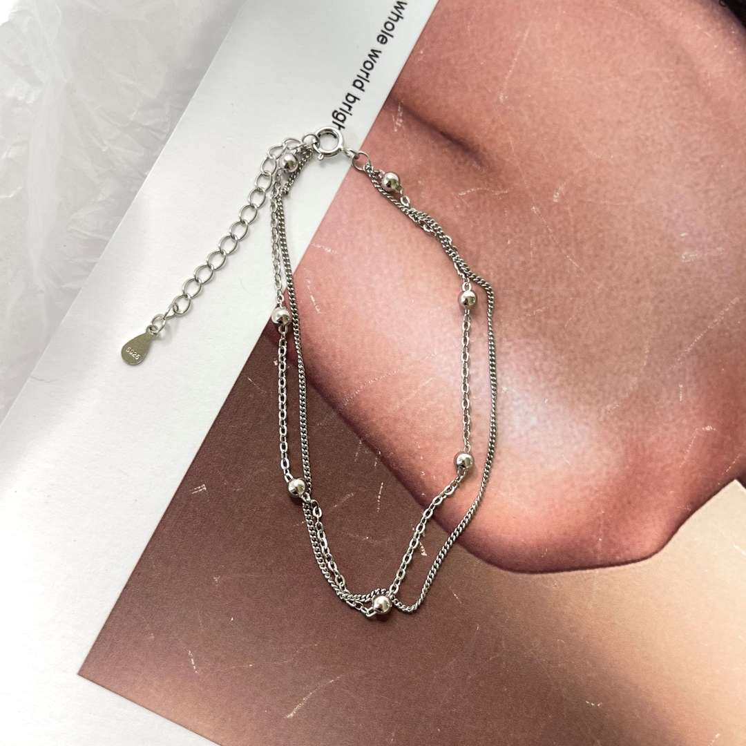 [Max Jewelry ]Delicate Bead Double Layer Bracelet
