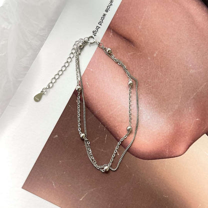 [Max Jewelry ]Delicate Bead Double Layer Bracelet