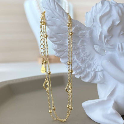 [Max Jewelry ]Dainty Double Layer Love Heart Bracelet