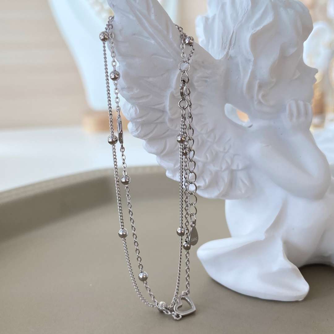 [Max Jewelry ]Dainty Double Layer Love Heart Bracelet