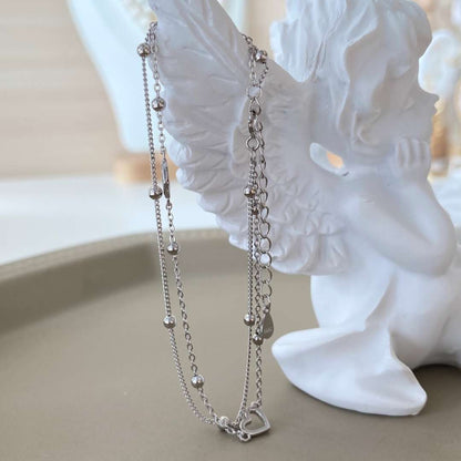 [Max Jewelry ]Dainty Double Layer Love Heart Bracelet