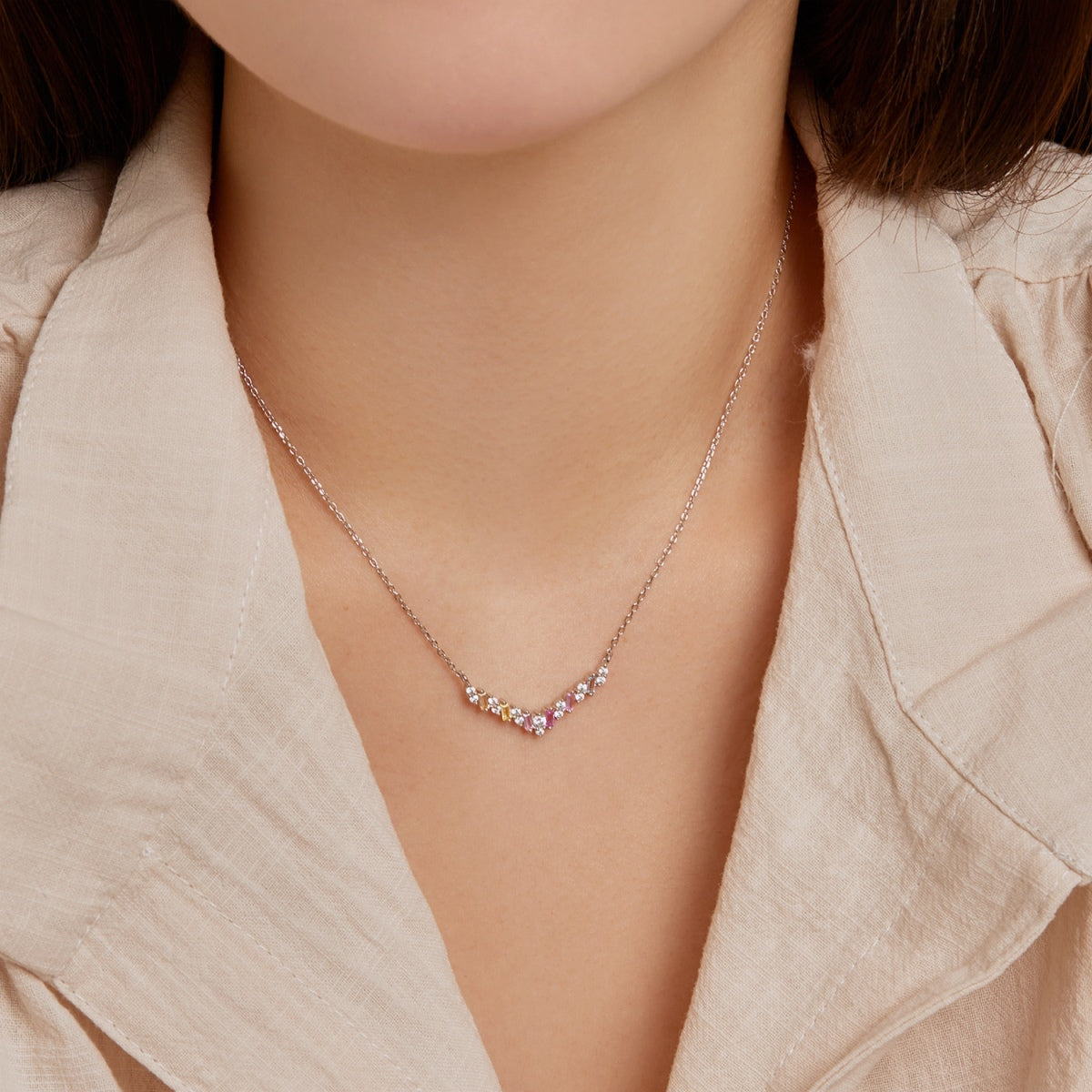 [Max Jewelry ]Dazzling Rainbow Necklace