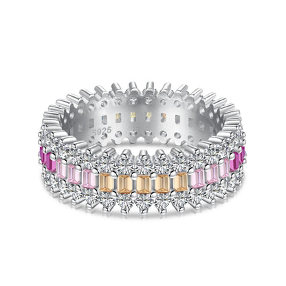 [Max Jewelry ]Ornate Colorful Radiant Cut Daily Ring
