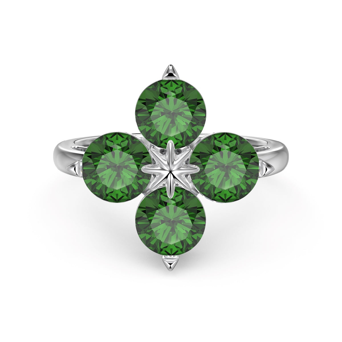 [Max Jewelry ]Four-Leaf Clover Eight-Pointed Star Ring
