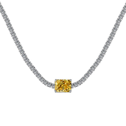 [Max Jewelry ]2.0 carat Ornate Emerald Cut Necklace