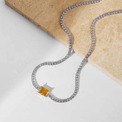 [Max Jewelry ]2.0 carat Ornate Emerald Cut Necklace