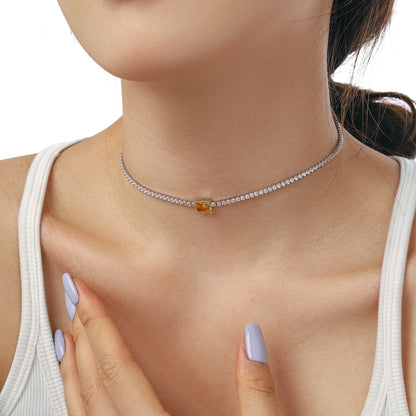 [Max Jewelry ]2.0 carat Ornate Emerald Cut Necklace